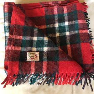 Vintage Ayers Rough Rider Red Tartan Plaid Pure Wool Throw Blanket